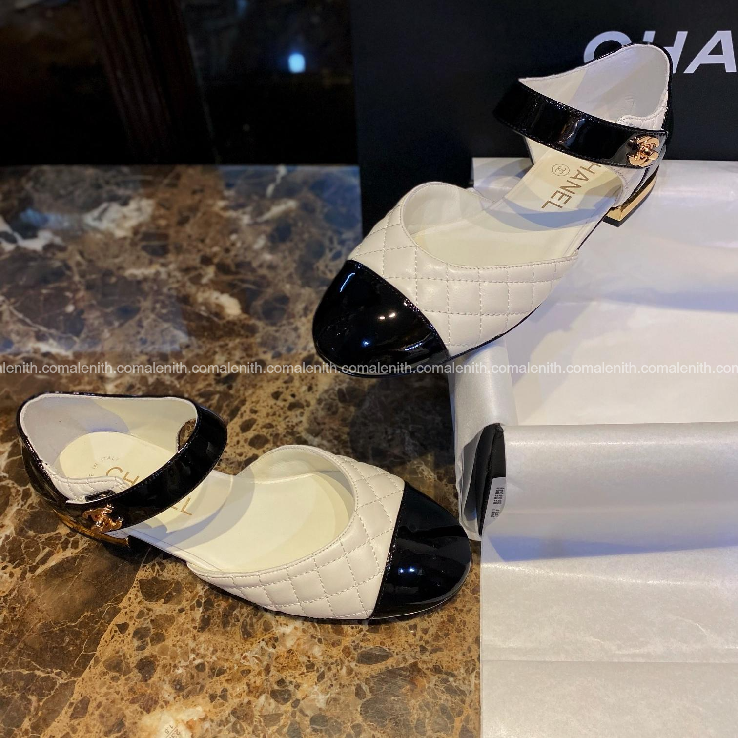 Chanel 22S White Quilted Mary Janes